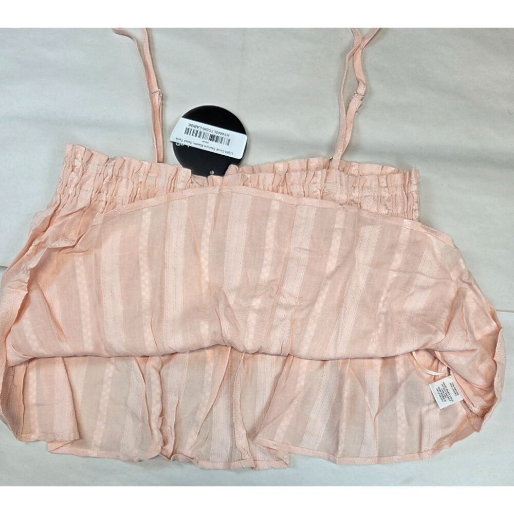 Mitto Shop Crop Tank Top Short Flowy Peach Textured Womens Small NWT - Picture 5 of 9